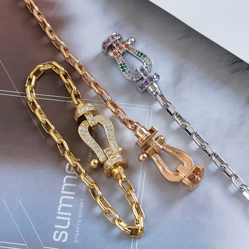 GlowFORCE LARGE HORSESHOE CLASP  METAL BRACELET