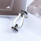 GlowFORCE LARGE HORSESHOE BLACK DIAMOND BRACELET SILVER