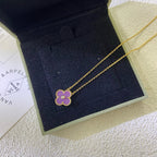 GlowCLOVER 15MM DIAMOND  PURPLE VIOLET NECKLACE