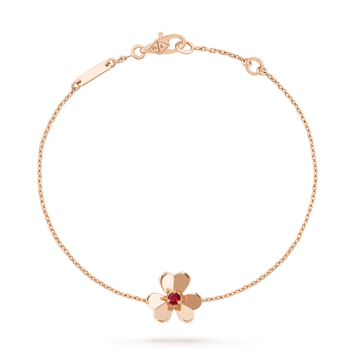 GlowFRIVOLE GOLD FLOWER PINK MALACHITE BRACELET