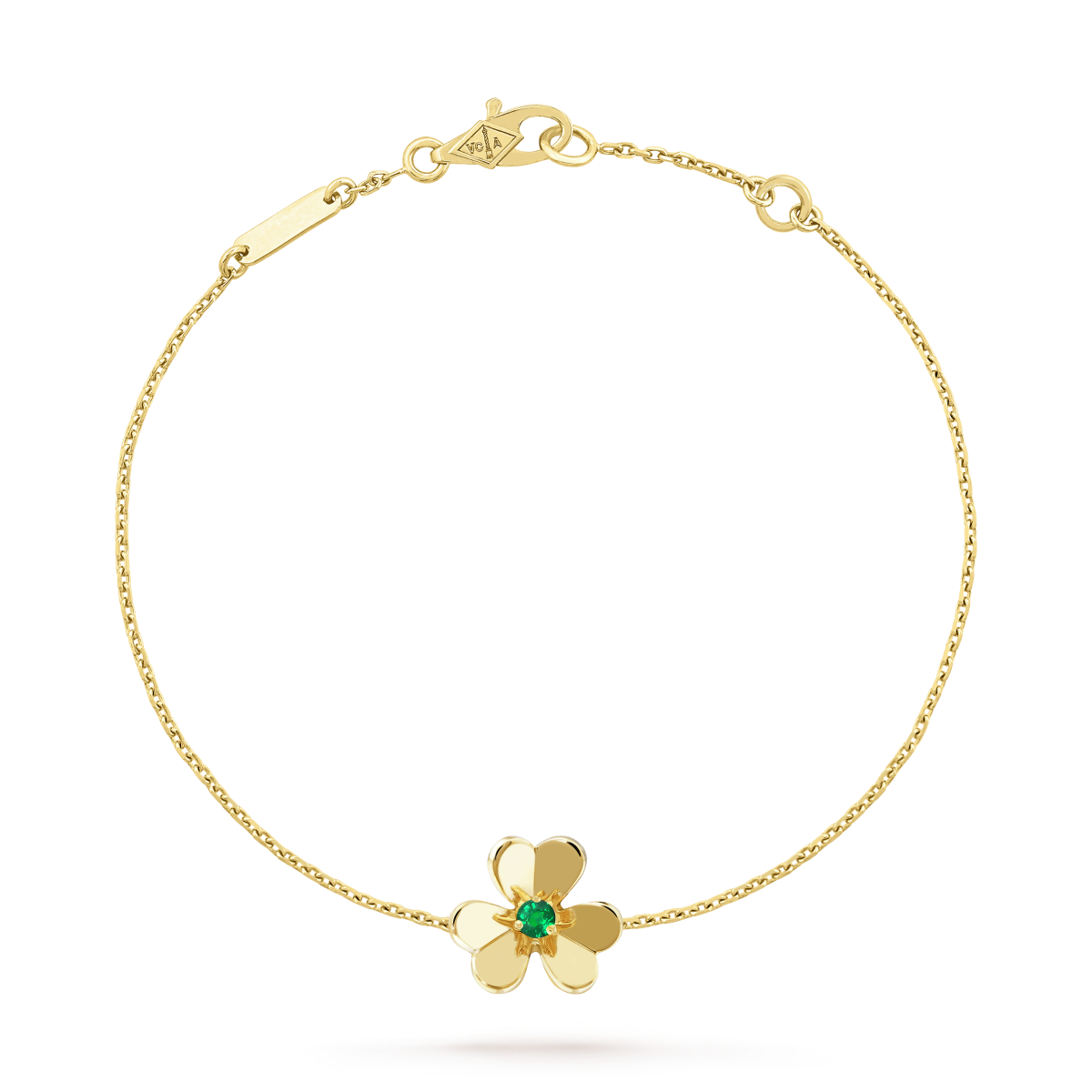GlowFRIVOLE GOLD FLOWER PINK MALACHITE BRACELET