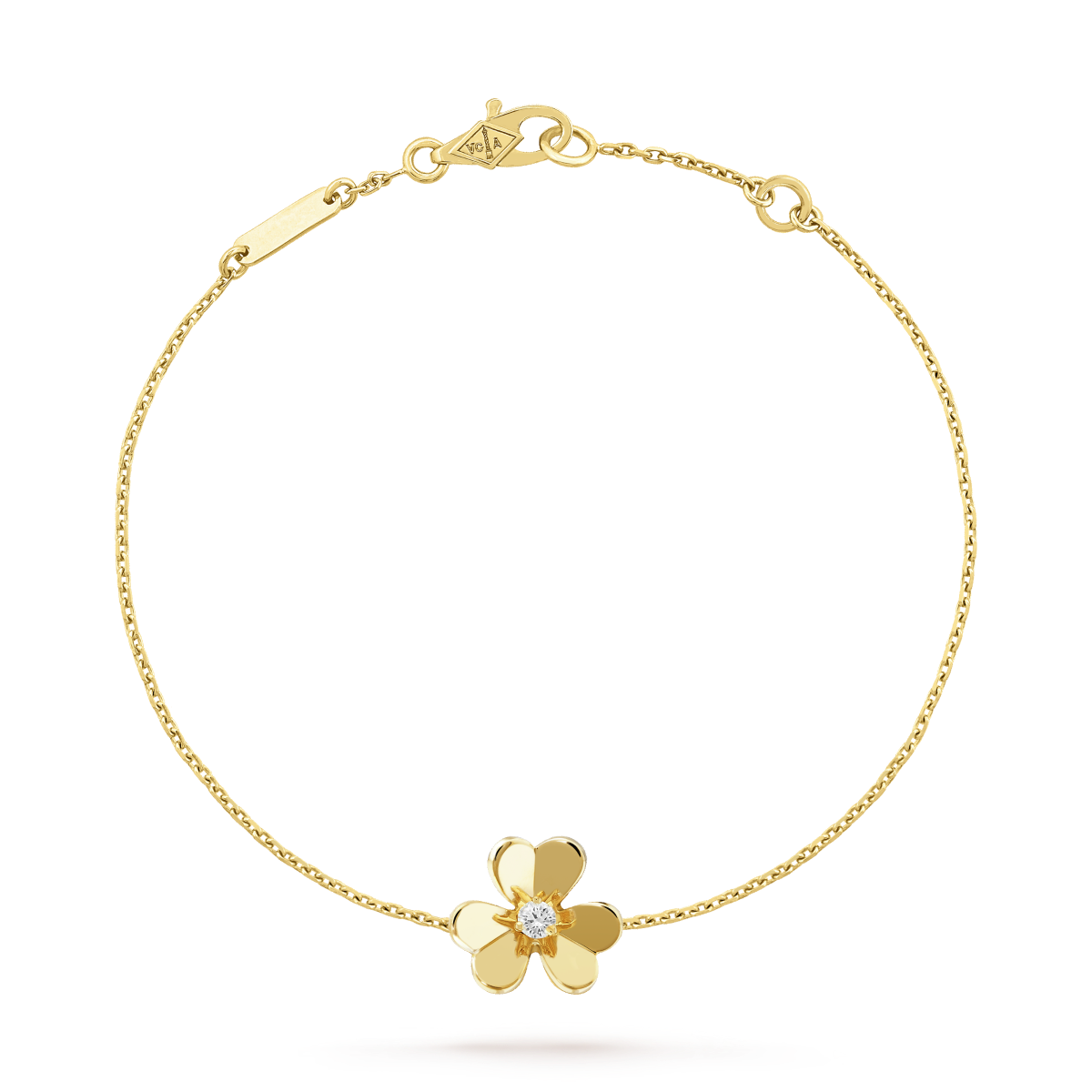 GlowFRIVOLE GOLD FLOWER PINK MALACHITE BRACELET