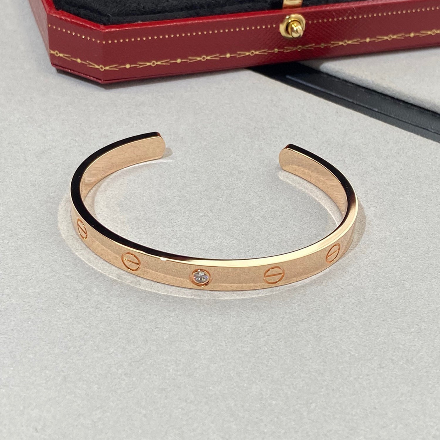 GlowLOVE BRACELET 6.1MM 1 DIAMOND OPEN CUFF