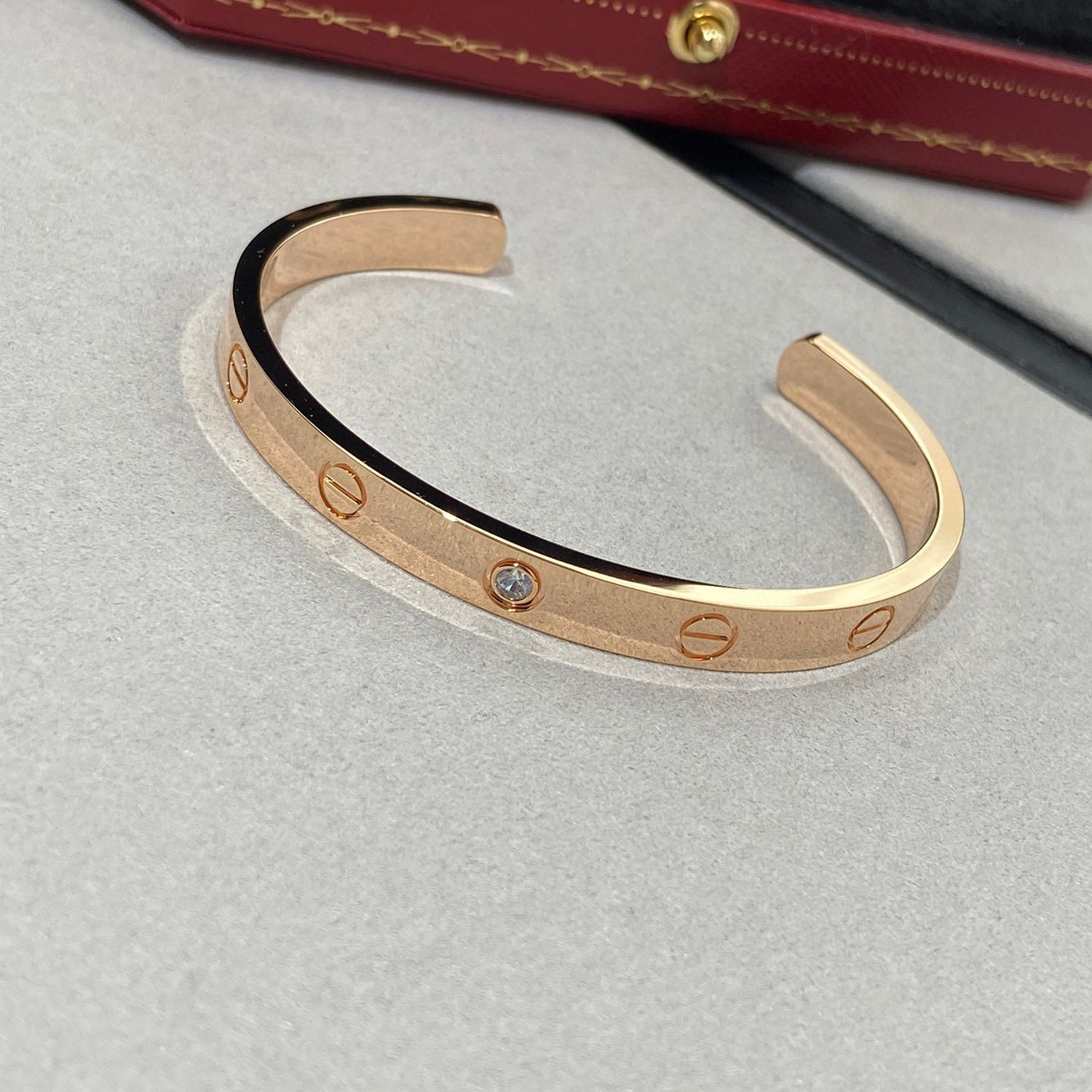 GlowLOVE BRACELET 6.1MM 1 DIAMOND OPEN CUFF