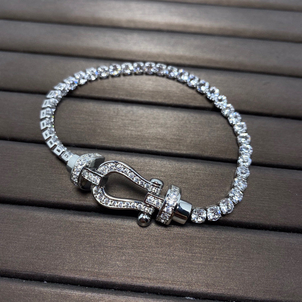 GlowFORCE  LARGE HORSESHOE FULL DIAMOND TENNIS BRACELET