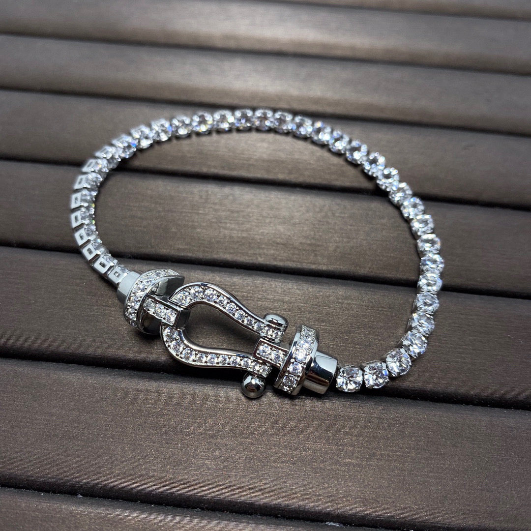 GlowFORCE  LARGE HORSESHOE FULL DIAMOND TENNIS BRACELET