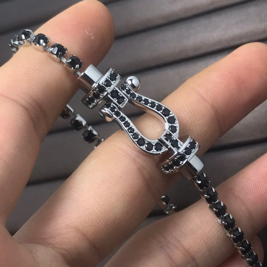 GlowFORCE  LARGE HORSESHOE FULL DIAMOND TENNIS BRACELET