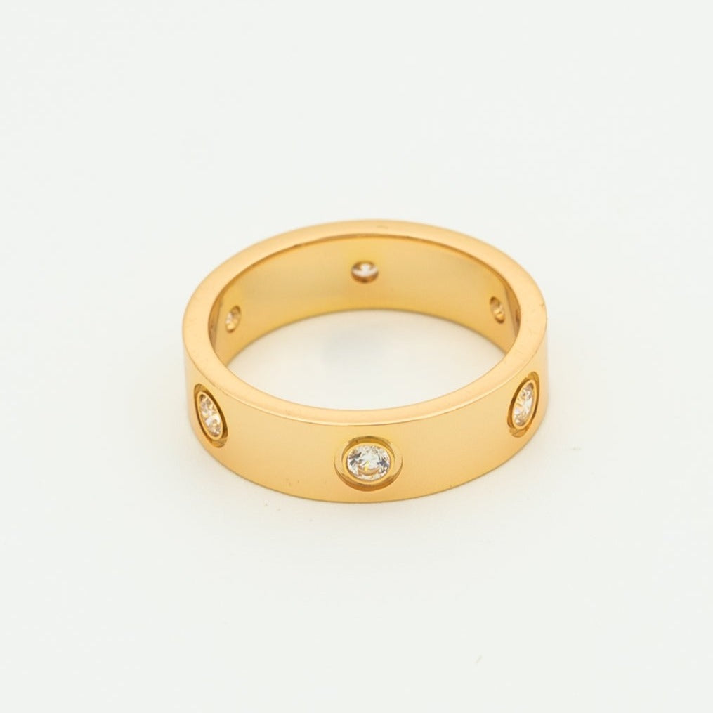 GlowLOVE RING 5.5MM 6 DIAMONDS PINK GOLD