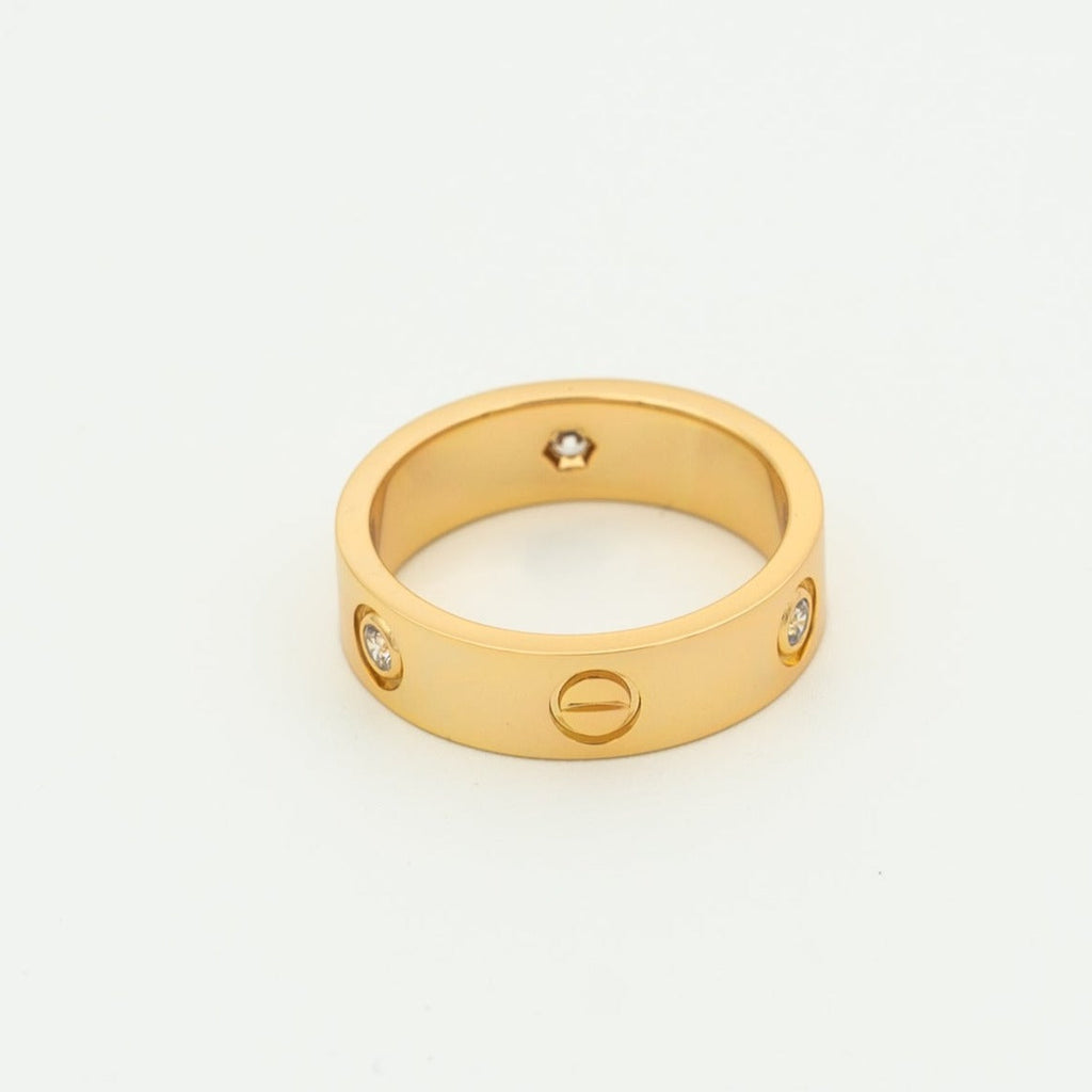 GlowLOVE RING 5.5MM 3 DIAMONDS PINK GOLD