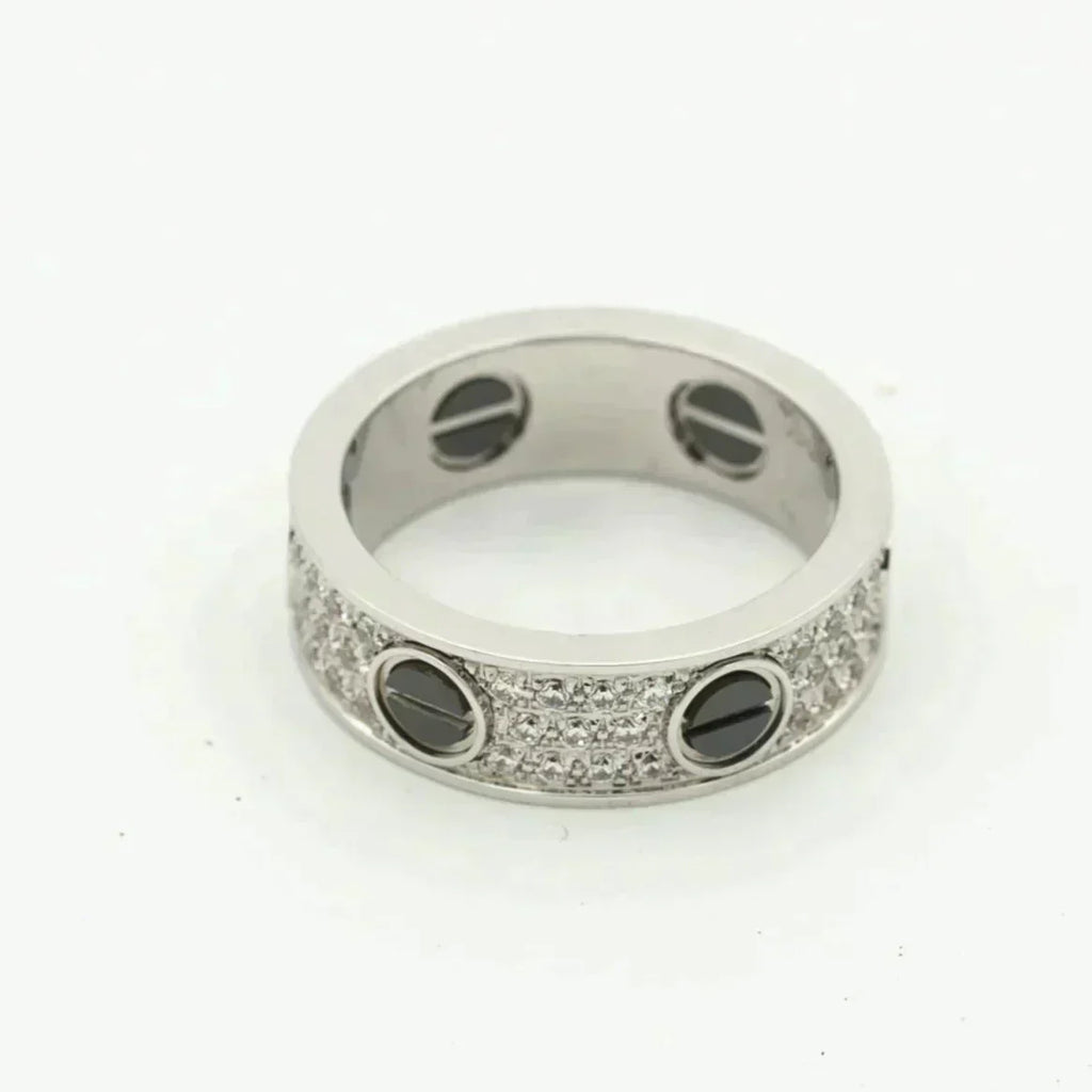 GlowLOVE RING 5.5MM DIAMONDS PAVED CERAMIC