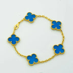 GlowCLOVER 5 MOTIFS BLUE AGATE BRACELET