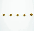 GlowCLOVER  5 MOTIFS TIGER EYE BRACELET