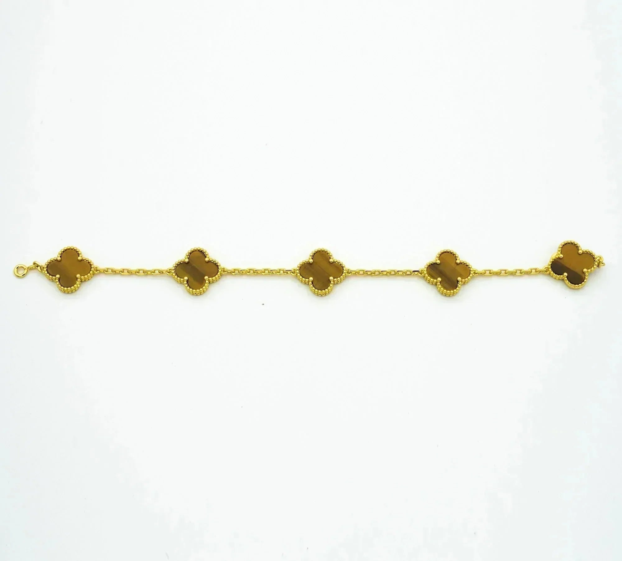 GlowCLOVER  5 MOTIFS TIGER EYE BRACELET