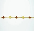 GlowCLOVER 5 MOTIFS CARNELIAN DIAMOND BRACELET