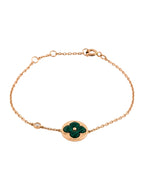 GlowSUN MALACHITE 1 DIAMOND PINK GOLD BRACELET