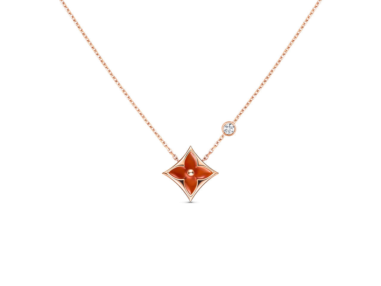 GlowSTAR NECKLACE PINK GOLD 1 DIAMOND