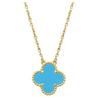 GlowCLOVER 15MM VINTAGE TURQUOISE NECKLACE