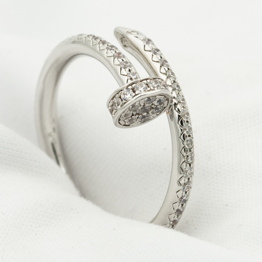 GlowJUSTE RING 1.8MM SILVER DIAMONDS