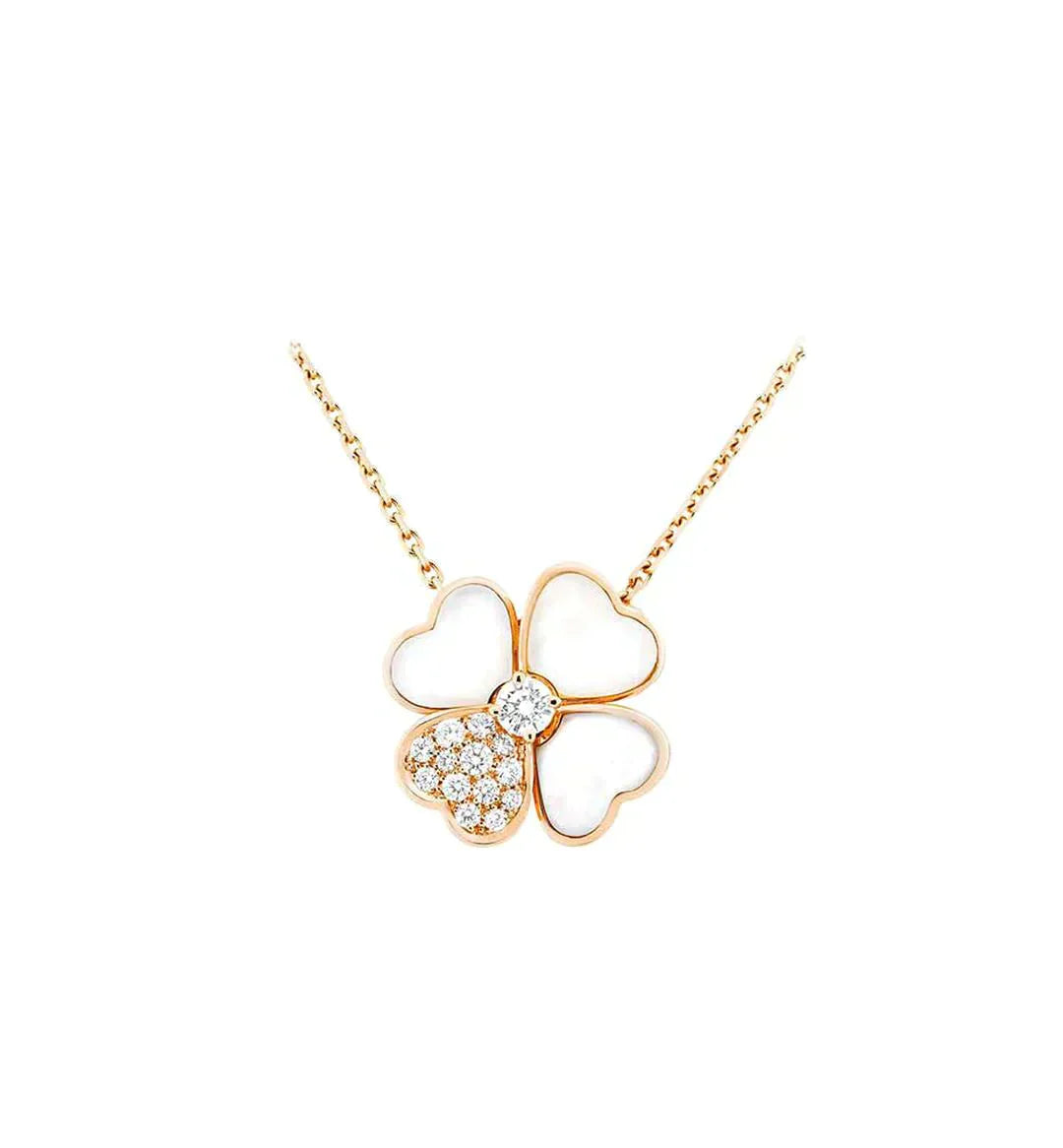 GlowCLOVER MOP DIAMOND ROSE GOLD NECKLACE
