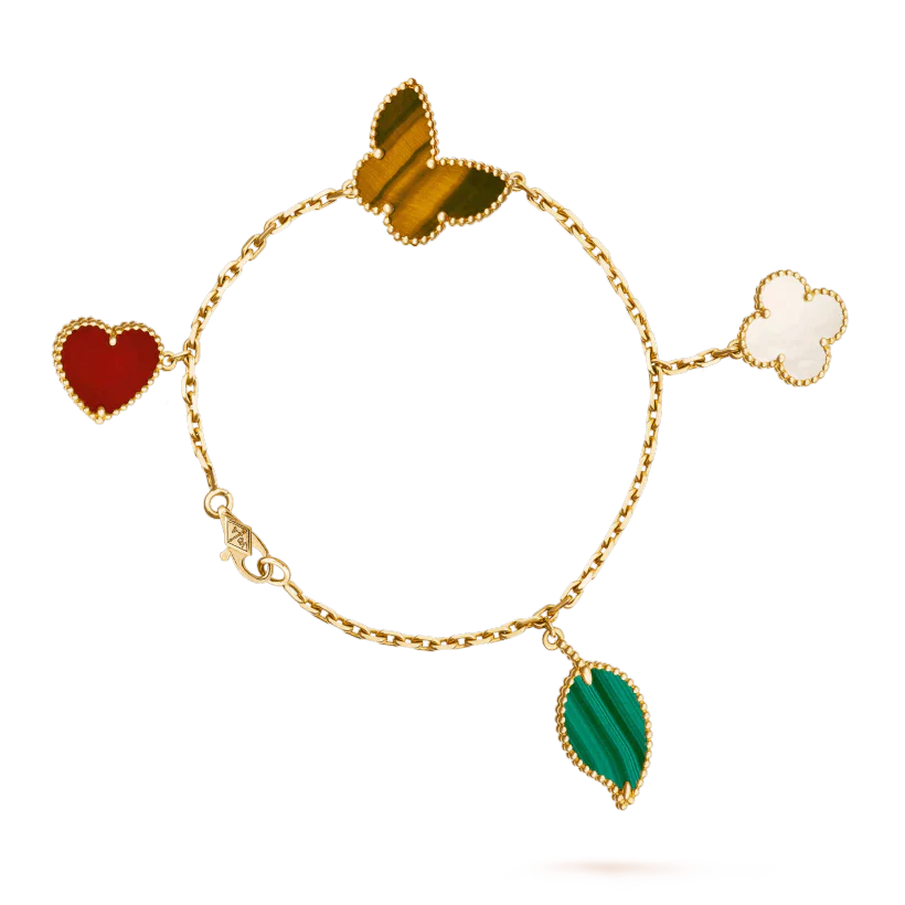 GlowLUCKY SPRING 5 MOTIF GOLD BRACELET