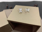 GlowJEUX DE WHITE MOP SILVER DIAMOND EARRINGS