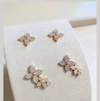 GlowSTAR BLOSSOM STUD EARRINGS PINK GOLD DIAMONDS