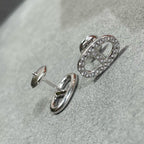 GlowHM FULL DIAMOND PIG NOSE STUD EARRINGS