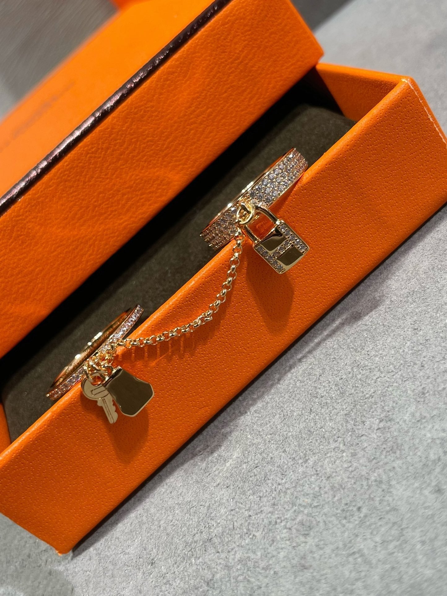 GlowHM KELLY CLOCHETTE DOUBLE RING IN  WITH DIAMONDS