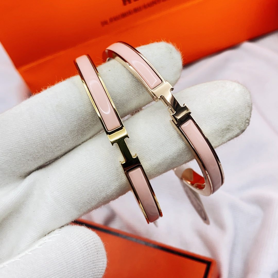 GlowCLASSIC HM CLIC  PINK 8MM ENAMEL BRACELET
