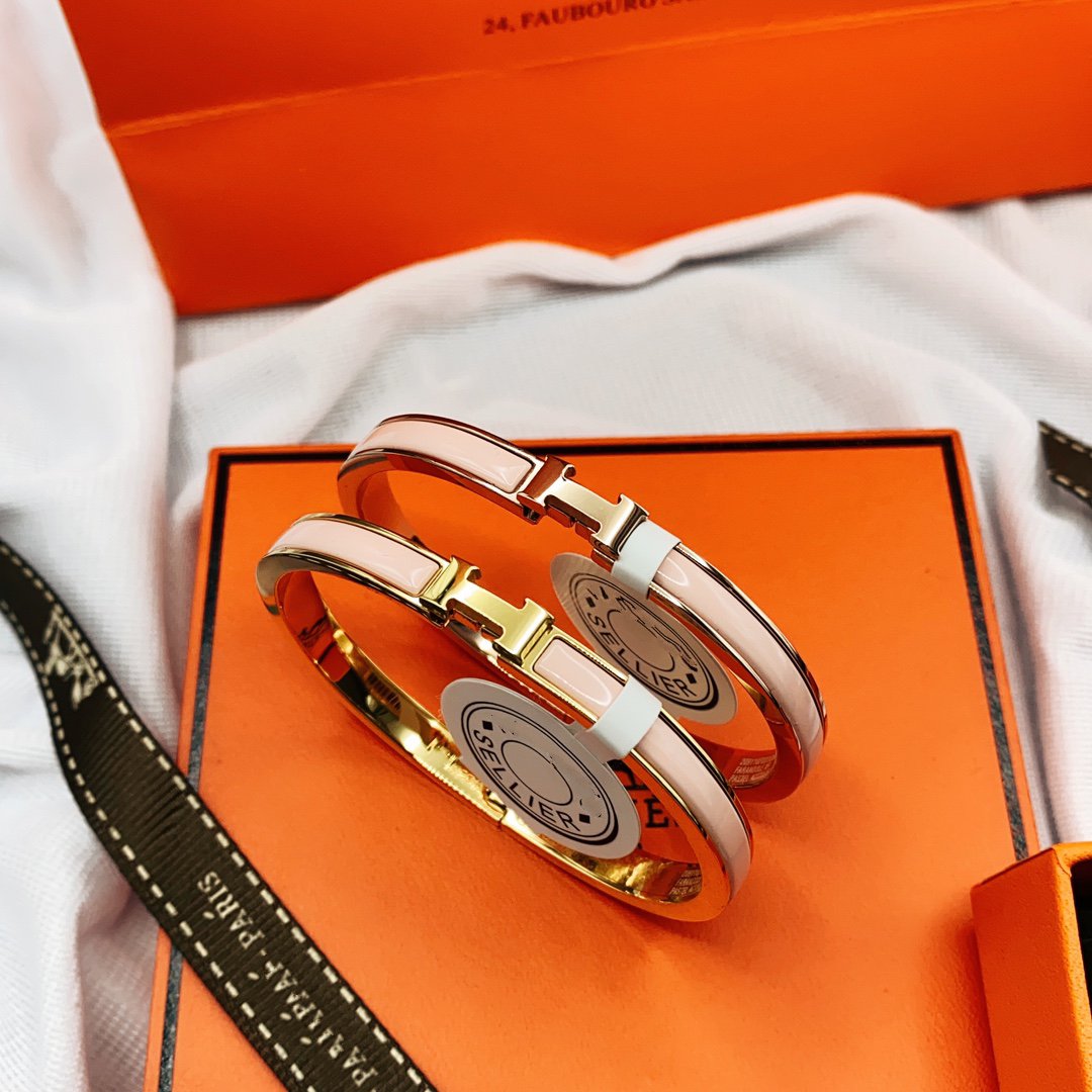 GlowCLASSIC HM CLIC  PINK 8MM ENAMEL BRACELET