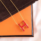 GlowHM CLIC RED ENAMEL GOLD NECKLACE