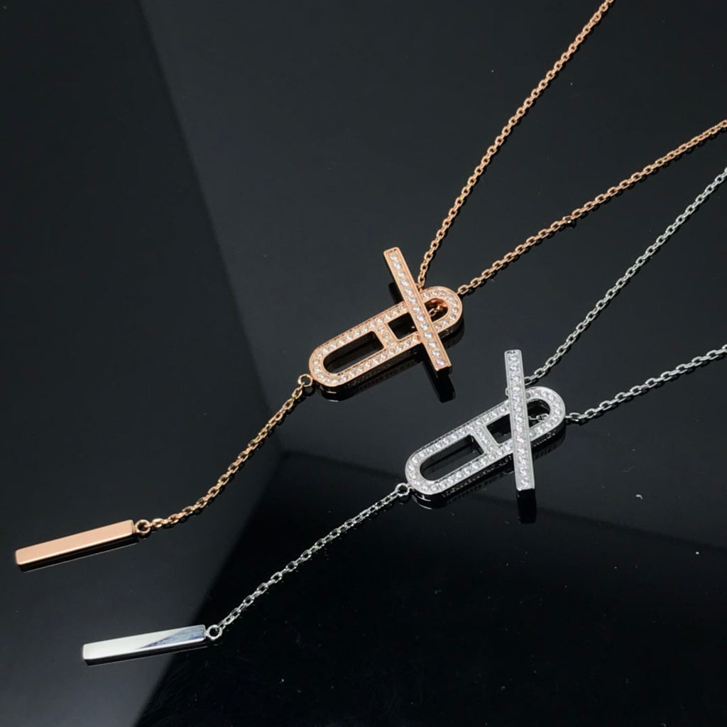 GlowHM NECKLACE PLATINUM ROSE GOLD DIAMOND