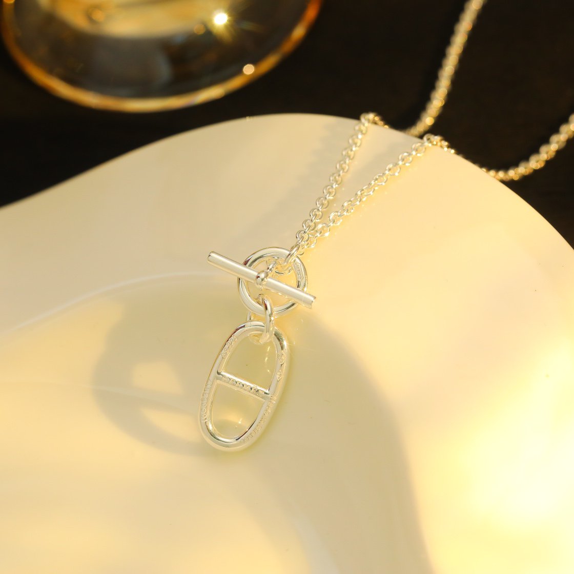 GlowHM CHAINE D'ANCRE PENDANT NECKLACE STERLING SILVER