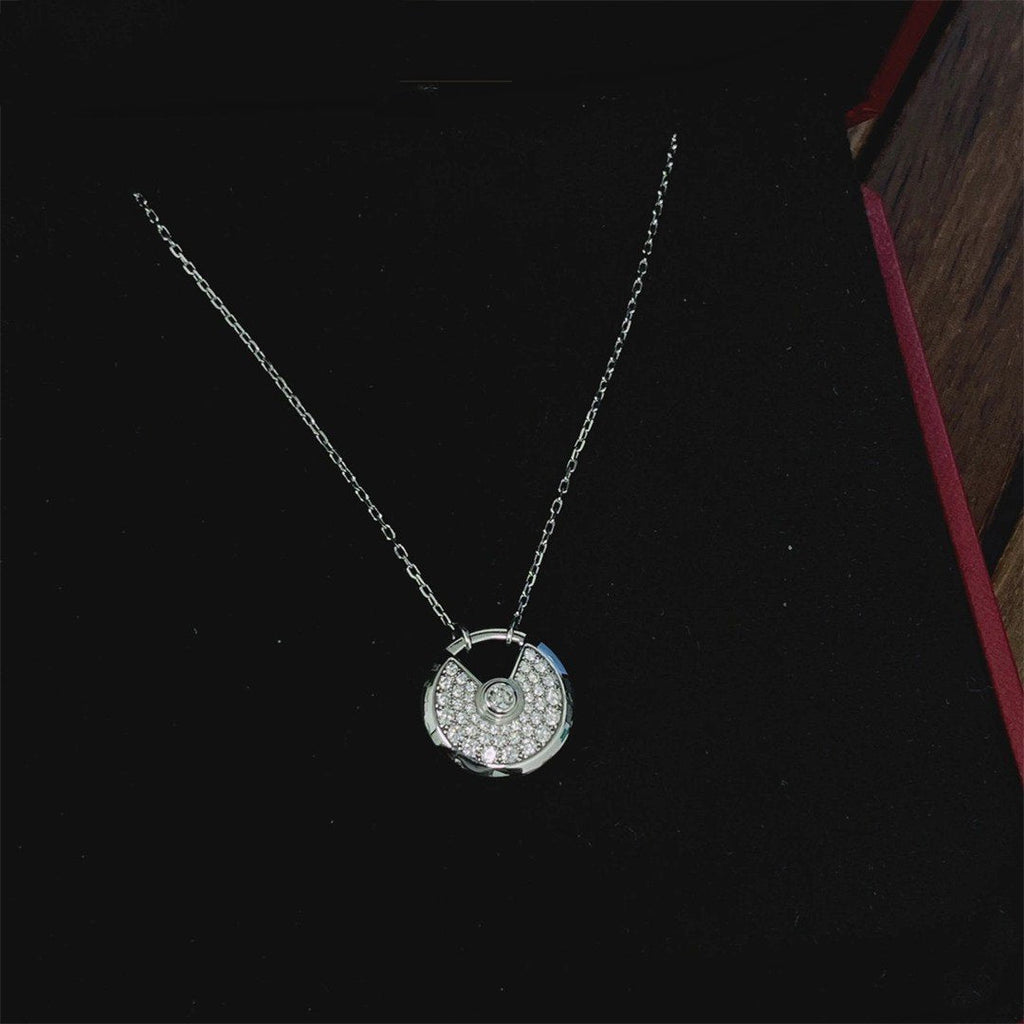 GlowAMULETTE SILVER FULL DIAMOND NECKLACE