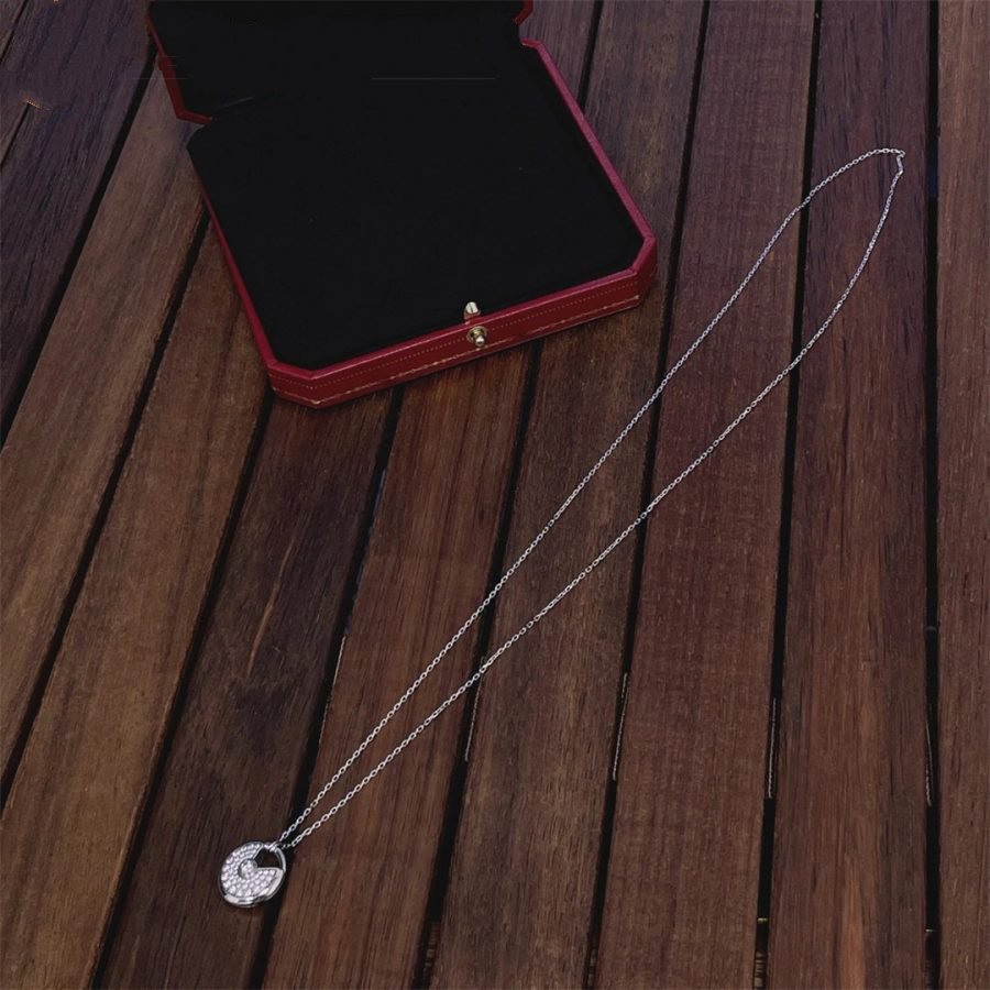 GlowAMULETTE SILVER FULL DIAMOND NECKLACE