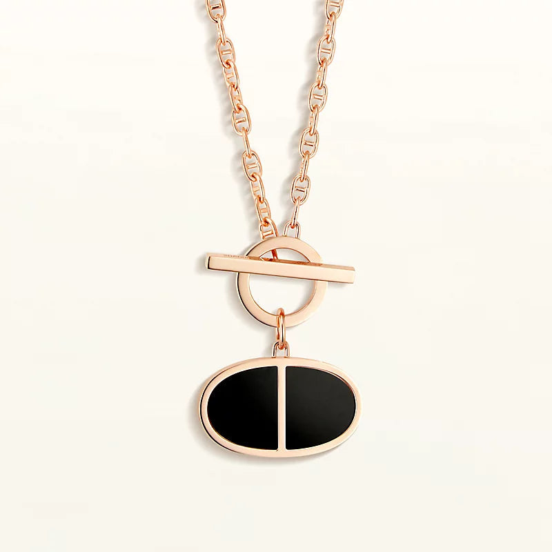 GlowCHAINE VERSO BLACK CERAMIC NECKLACE