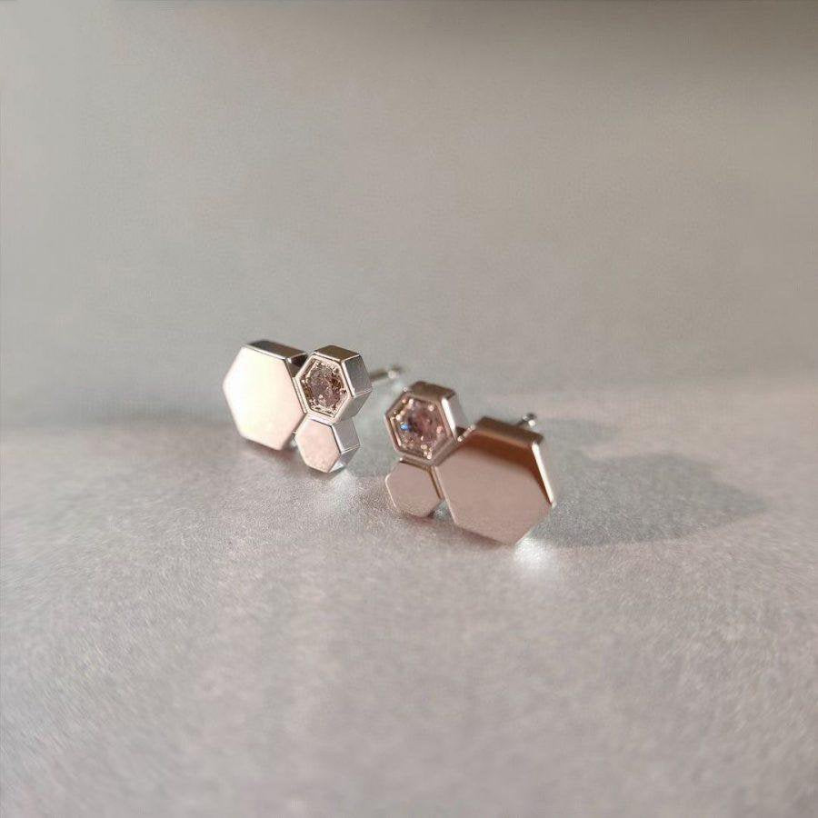 GlowBEE LOVE SILVER DIAMOND EARRINGS