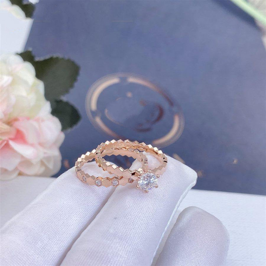 GlowBEE LOVE RING PINK GOLD 1 DIAMOND