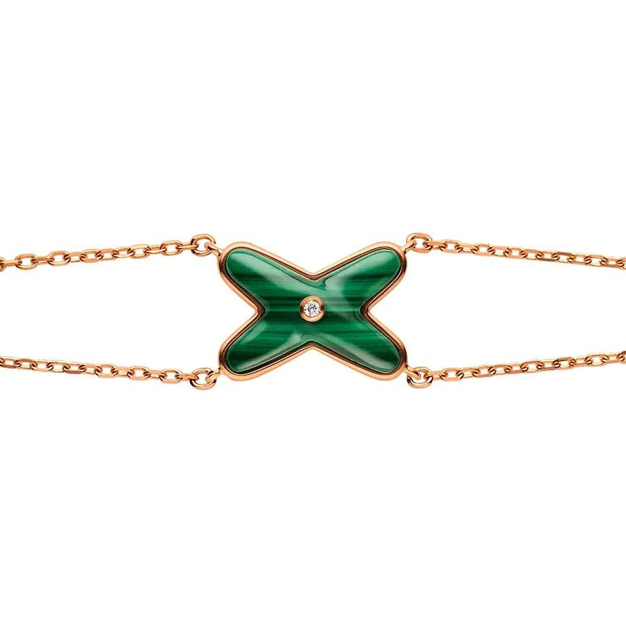 GlowJEUX BRACELET MALACHITE PINK GOLD 1 DIAMOND