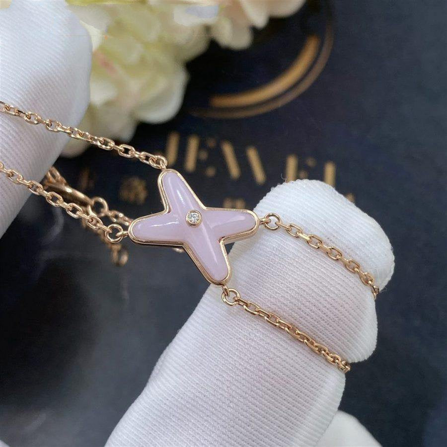 GlowJEUX BRACELET PINK MOP PINK GOLD 1 DIAMOND