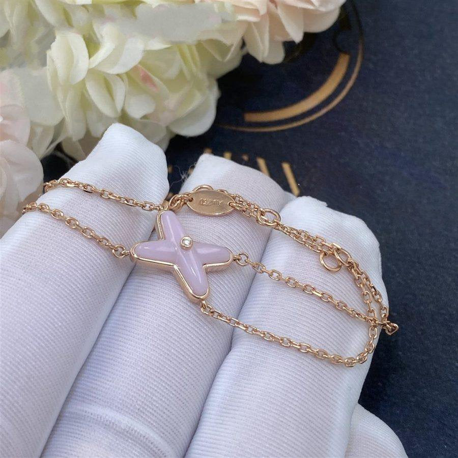 GlowJEUX BRACELET PINK MOP PINK GOLD 1 DIAMOND