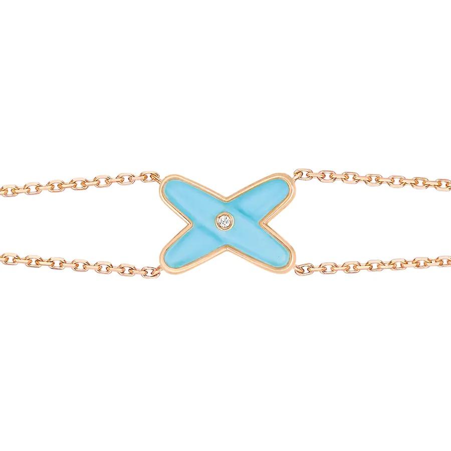 GlowJEUX BRACELET TURQUOISE PINK GOLD 1 DIAMOND
