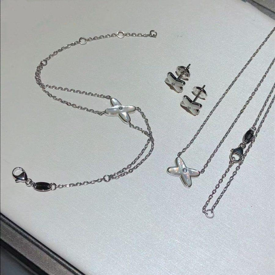 GlowJEUX BRACELET WHITE MOP SILVER 1 DIAMOND