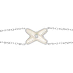 GlowJEUX BRACELET WHITE MOP SILVER 1 DIAMOND