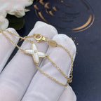 GlowJEUX BRACELET WHITE MOP GOLD 1 DIAMOND