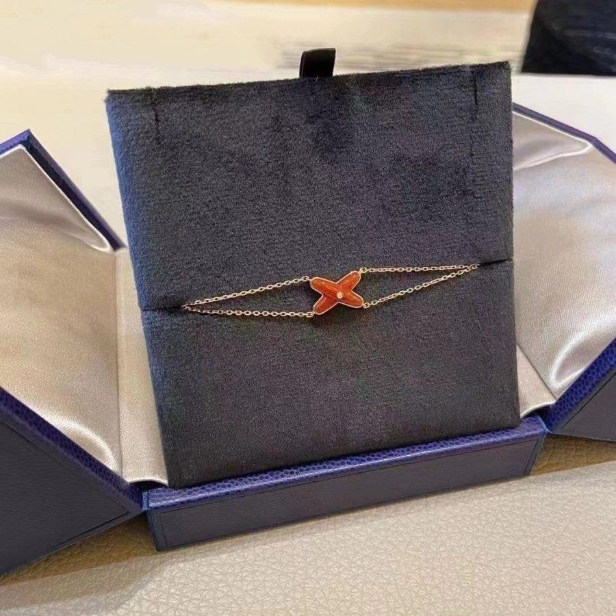 GlowJEUX BRACELET CARNELIAN PINK GOLD 1 DIAMOND