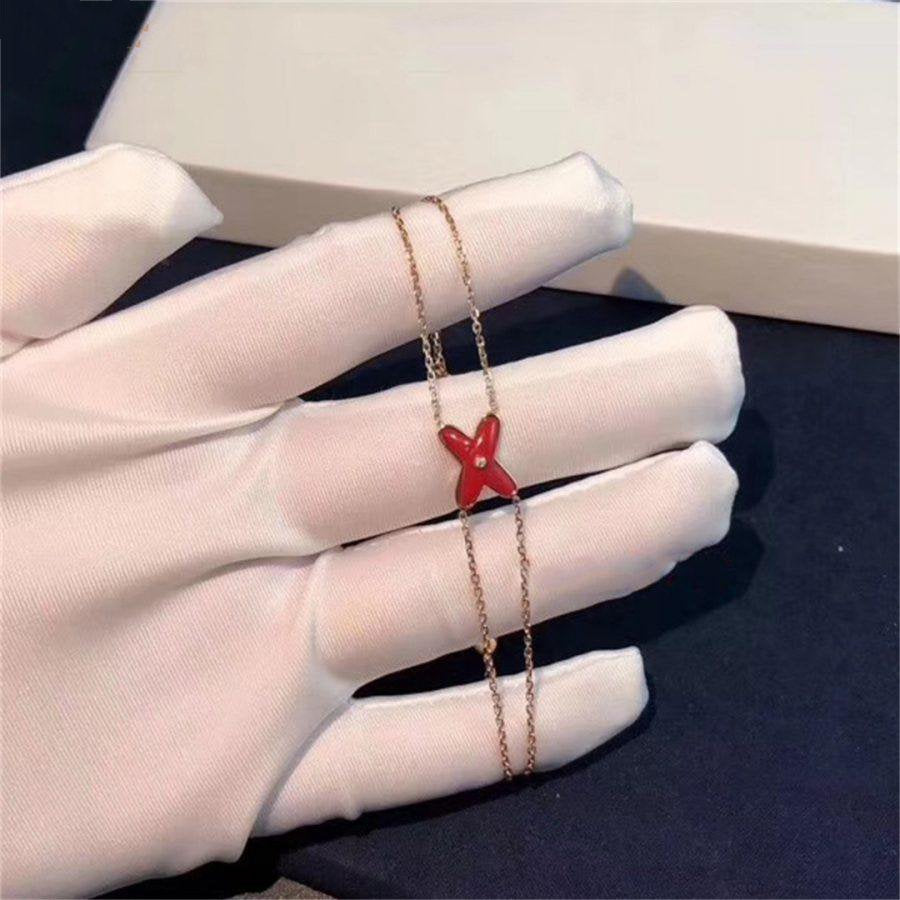 GlowJEUX BRACELET CARNELIAN PINK GOLD 1 DIAMOND