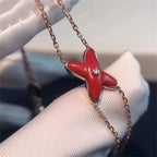 GlowJEUX BRACELET CARNELIAN PINK GOLD 1 DIAMOND