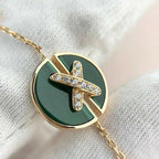 GlowJEUX DE BRACELET MALACHITE PINK GOLD DIAMONDS