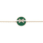 GlowJEUX DE BRACELET MALACHITE PINK GOLD DIAMONDS